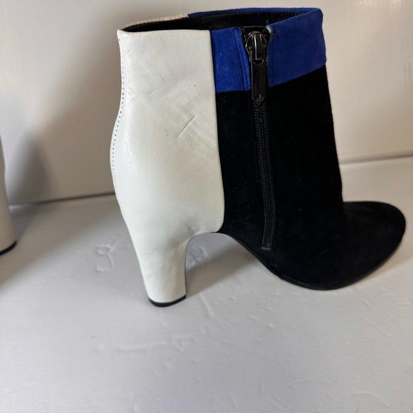 Sam Edelman Color Block mid heel Suede and Leather Ankle Boot NWT - Picture 10 of 12